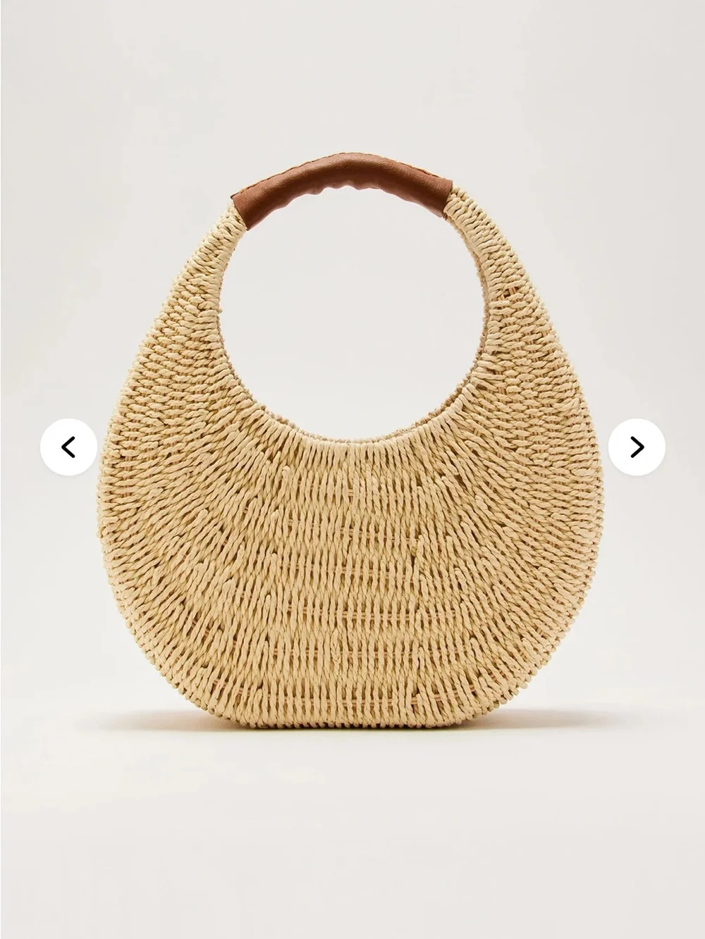 Crescent Woven Hobo Bag with Wrapped Handle